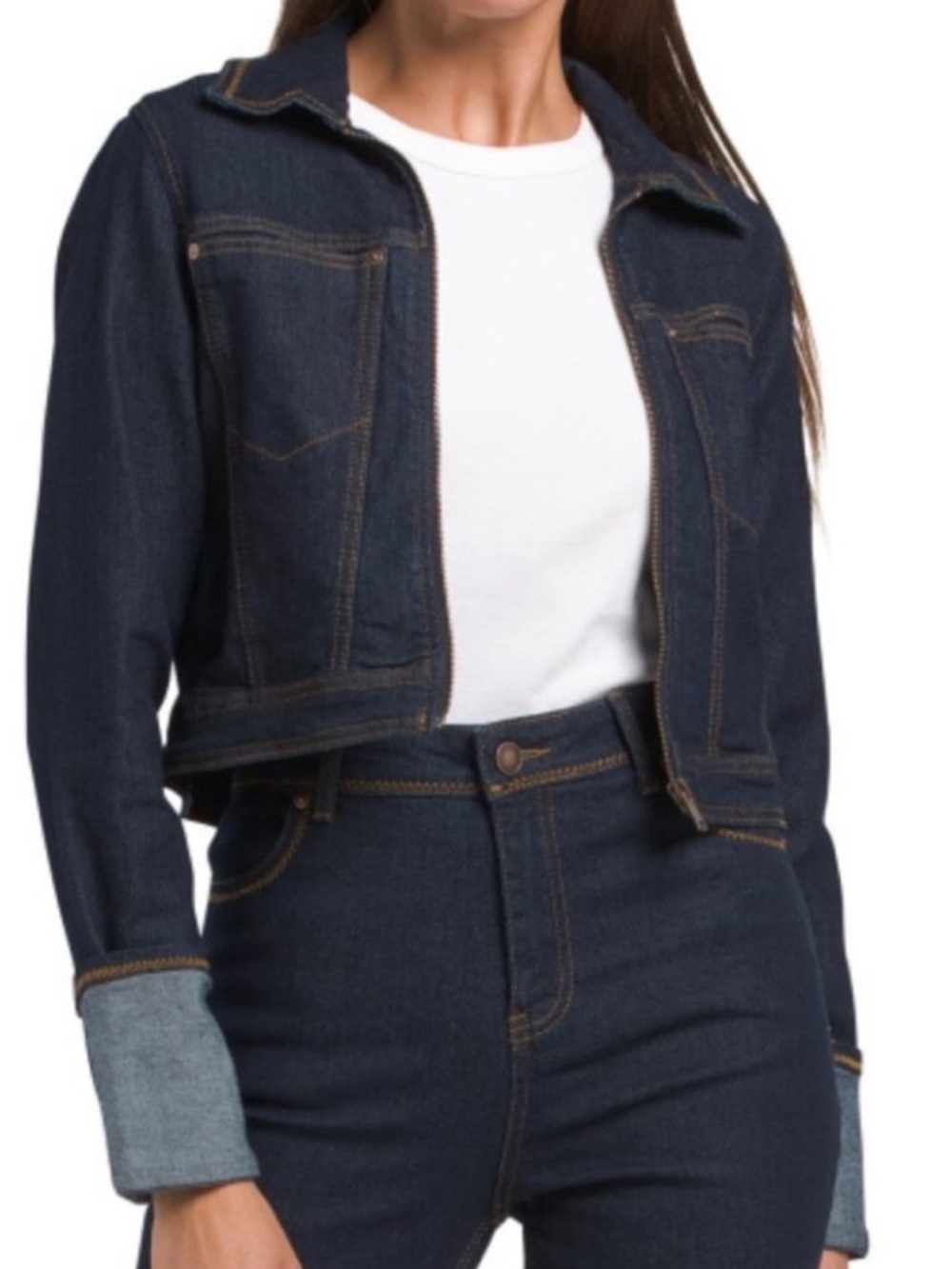 House of Harlow 1960 Dark Blue Cropped Denim Jacket